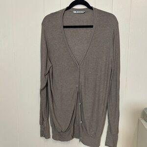 Alexander Wang Gray Button-Up Cardigan